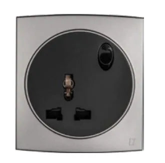 TJ Tux Series 3 Pin Switch Universal Socket Grey Color Price in Pakistan