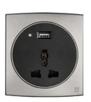 TJ Tux Series 3 Pin Switch Universal Socket with USB