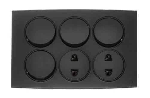 TJ Tux Series 4 Switch + 2 Socket Black Color Price in Pakistan