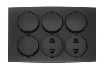 TJ Tux Series 4 Switch + 2 Socket Black Color Price in Pakistan