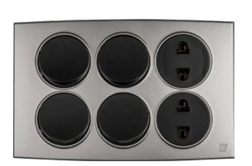 TJ Tux Series 4 Switch + 2 Socket Grey Color Price in Pakistan
