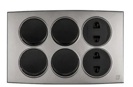 TJ Tux Series 4 Switch + 2 Socket Grey Color Price in Pakistan