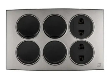 TJ Tux Series 4 Switch + 2 Socket Grey Color Price in Pakistan