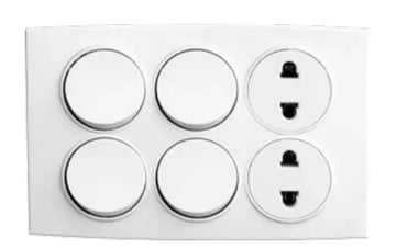 TJ Tux Series 4 Switch + 2 Socket White Price in Pakistan