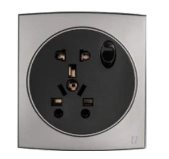 TJ Tux Series 5 Pin Multiple Socket Grey Color Price in Pakistan