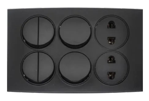 TJ Tux Series 6 Switch + 2 Socket Black Color Price in Pakistan