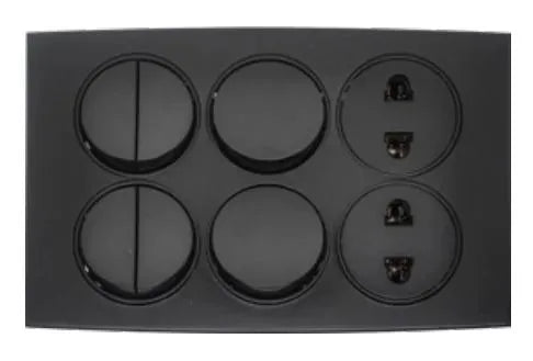 TJ Tux Series 6 Switch + 2 Socket Black Color Price in Pakistan