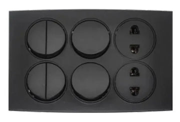 TJ Tux Series 6 Switch + 2 Socket Black Color Price in Pakistan
