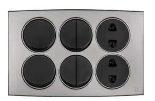 TJ Tux Series 6 Switch + 2 Socket Grey Color Price in Pakistan