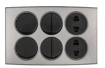 TJ Tux Series 6 Switch + 2 Socket Grey Color Price in Pakistan