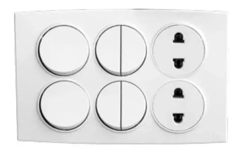 TJ Tux Series 6 Switch + 2 Socket White Color Price in Pakistan