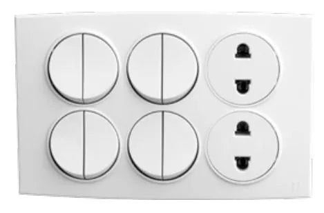 TJ Tux Series 8 Switch + 2 Socket White Color Price in Pakistan