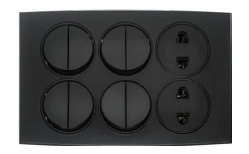 TJ Tux Series 8 Switch + 2 Socket Black Color Price in Pakistan