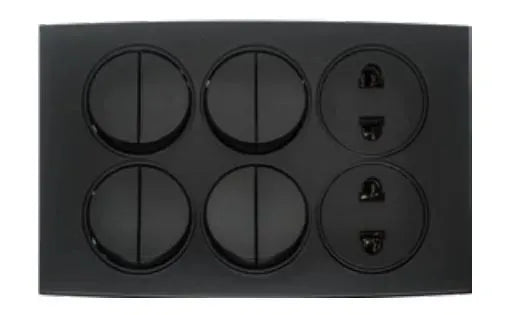 TJ Tux Series 8 Switch + 2 Socket Black Color Price in Pakistan