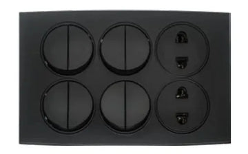 TJ Tux Series 8 Switch + 2 Socket Black Color Price in Pakistan