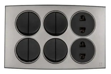TJ Tux Series 8 Switch + 2 Socket Grey Color Price in Pakistan