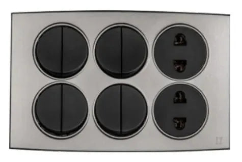 TJ Tux Series 8 Switch + 2 Socket Grey Color Price in Pakistan