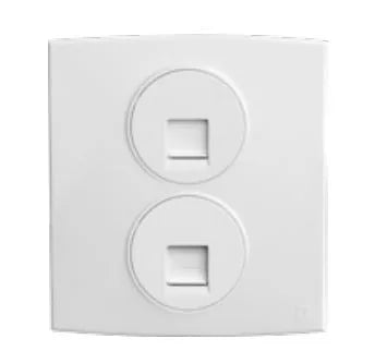 TJ Tux Series 2 Gang Data Outlet White Color Price in Pakistan