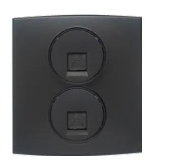 TJ Tux Series 2 Gang Telephone Outlet Black Color Price in Pakistan 