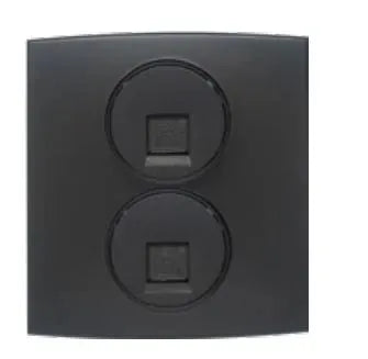 TJ Tux Series 2 Gang Telephone Outlet Black Color Price in Pakistan 