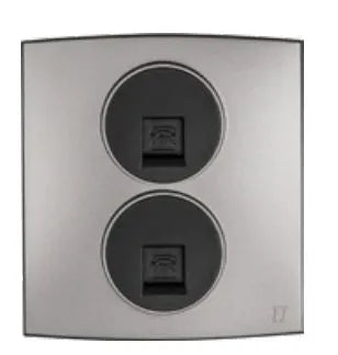 TJ Tux Series 2 Gang Telephone Outlet Grey Color Price in Pakistan 