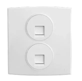 TJ Tux Series 2 Gang Telephone Outlet White Color Price in Pakistan 