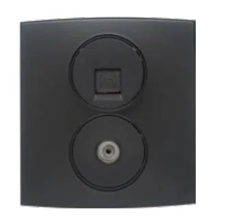 TJ Tux Series TV Co Axial + Telephone Outlet Black Price in Pakistan