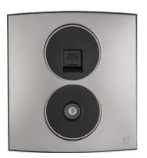 TJ Tux Series TV Co Axial + Telephone Outlet Grey Price in Pakistan