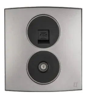 TJ Tux Series TV Co Axial + Telephone Outlet Grey Price in Pakistan