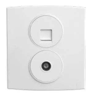 TJ Tux Series TV Co Axial + Telephone Outlet White Color  Price in Pakistan