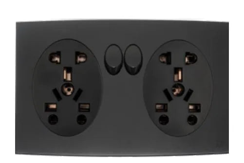 TJ Tux Series Twin 5 Pin Multi Socket Black Price in Pakistan