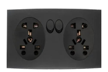 TJ Tux Series Twin 5 Pin Multi Socket Black Price in Pakistan