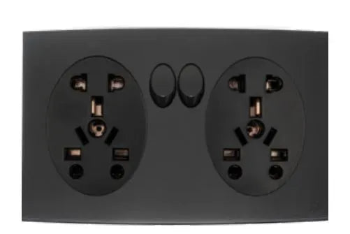 TJ Tux Series Twin 5 Pin Multi Socket Black Price in Pakistan