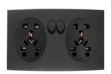 TJ Tux Series Twin 5 Pin Multi Socket Black Price in Pakistan