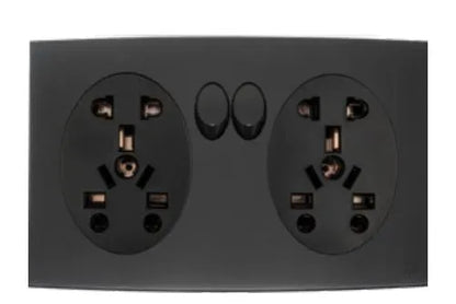 TJ Tux Series Twin 5 Pin Multi Socket Black Price in Pakistan