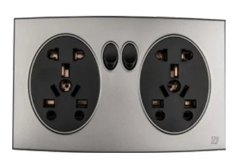 TJ Tux Series Twin 5 Pin Multi Socket Grey Price in Pakistan