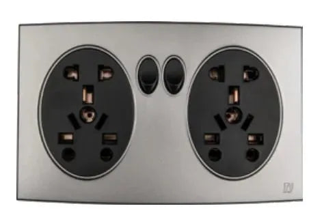 TJ Tux Series Twin 5 Pin Multi Socket Grey Price in Pakistan