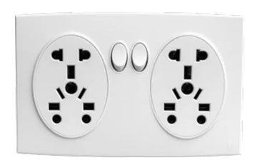 TJ Tux Series Twin 5 Pin Multi Socket White Color Price in Pakistan