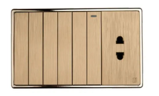 TJ V1 Series 6 Gang Switch + 1 Socket Price in Pakistan