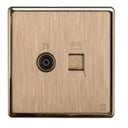 TJ V1 Series TV Co-Axial + Telephone Outlet with Shutter