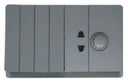 TJ V11 Series 4 Switch + 1 Socket + 1 Dimmer