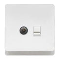 TJ V10 Series TV Co-Axial + Telephone Outlet with Shutter