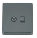 TJ V11 Series TV Co-Axial + Telephone Outlet with Shutter