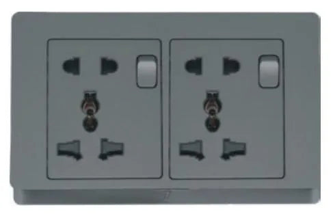 TJ V11 Series Twin 3 Pin Switch Universal Socket Price in Pakistan
