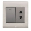 TJ v5 Series 1 Switch + 1 Socket with Shutter