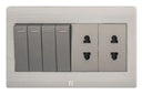 TJ v5 Series 4 Gang Switch + 2 Socket with Shutter