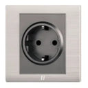 TJ v5 Series 1 gang Euro Socket with Shutter