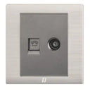 TJ v5 Series TV Co-Axial + Telephone Outlet with Shutter