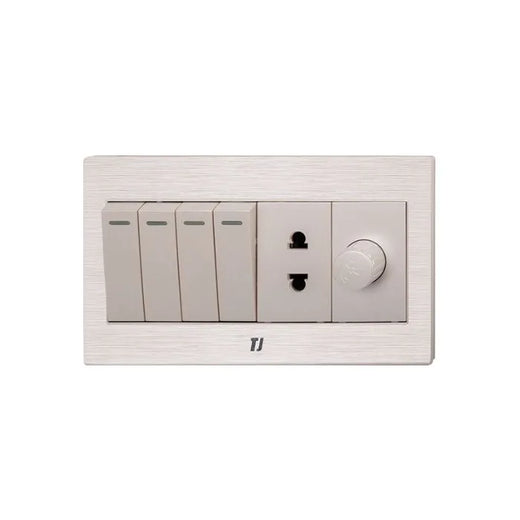 TJ v7 Series 4 Switch + 1 Socket + 1 Dimmer Price in Pakistan