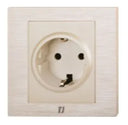 TJ v7 Series 1 gang Euro Socket with Shutter